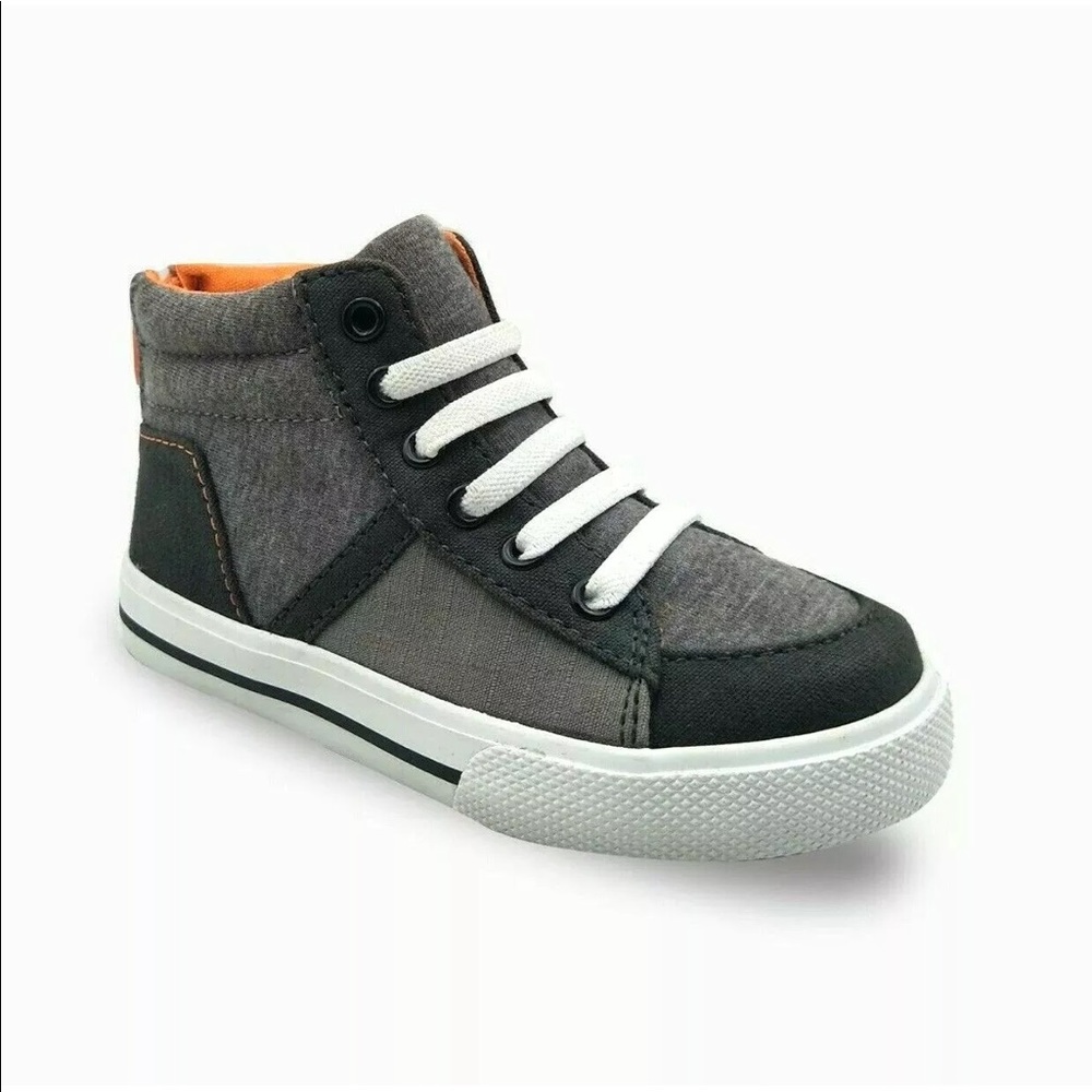 Toddler Boys Gray High Top Sneakers Shoes Sz 6 & 8